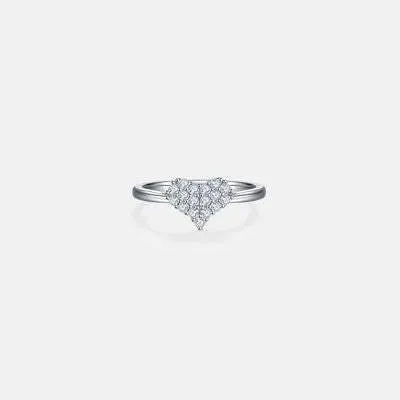 Moissanite 925 Sterling Silver Heart Ring Moissanite - Tophatter Daily Deals